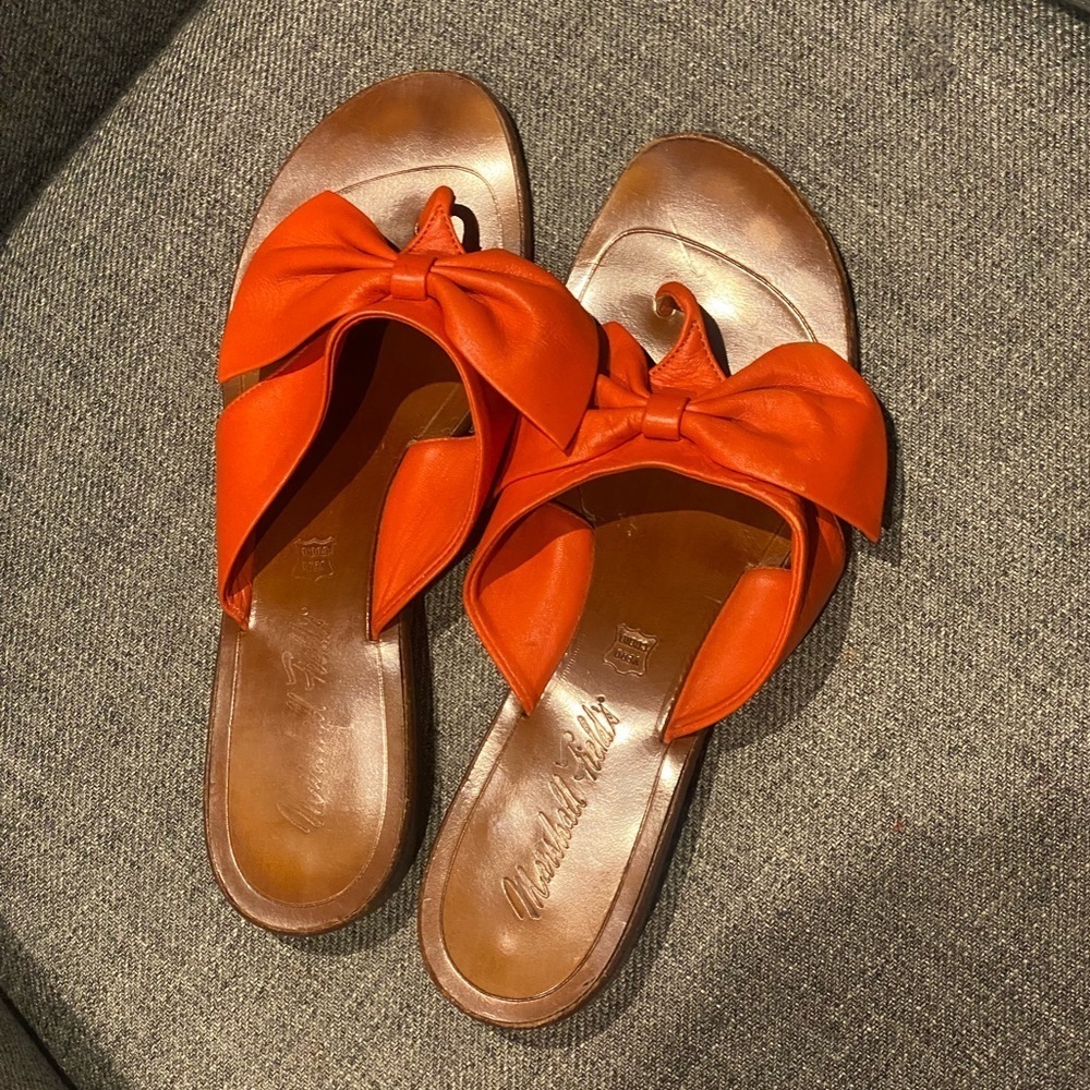 Made in Italy Marshall Field’s orange thong sandals